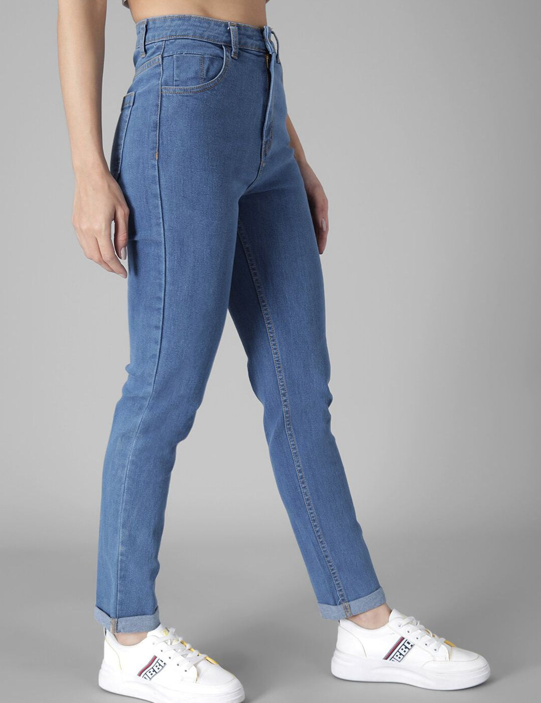 Kotty Women Blue Skinny Fit High-Rise Mildly Distressed Jeans