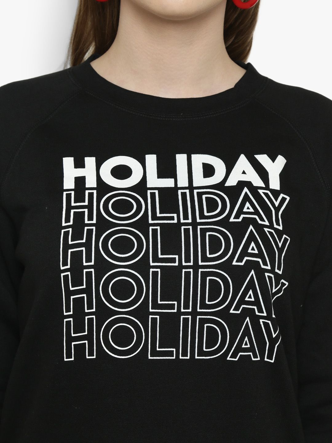 Kotty Women Black Printed Sweatshirt
