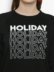 Kotty Women Black Printed Sweatshirt