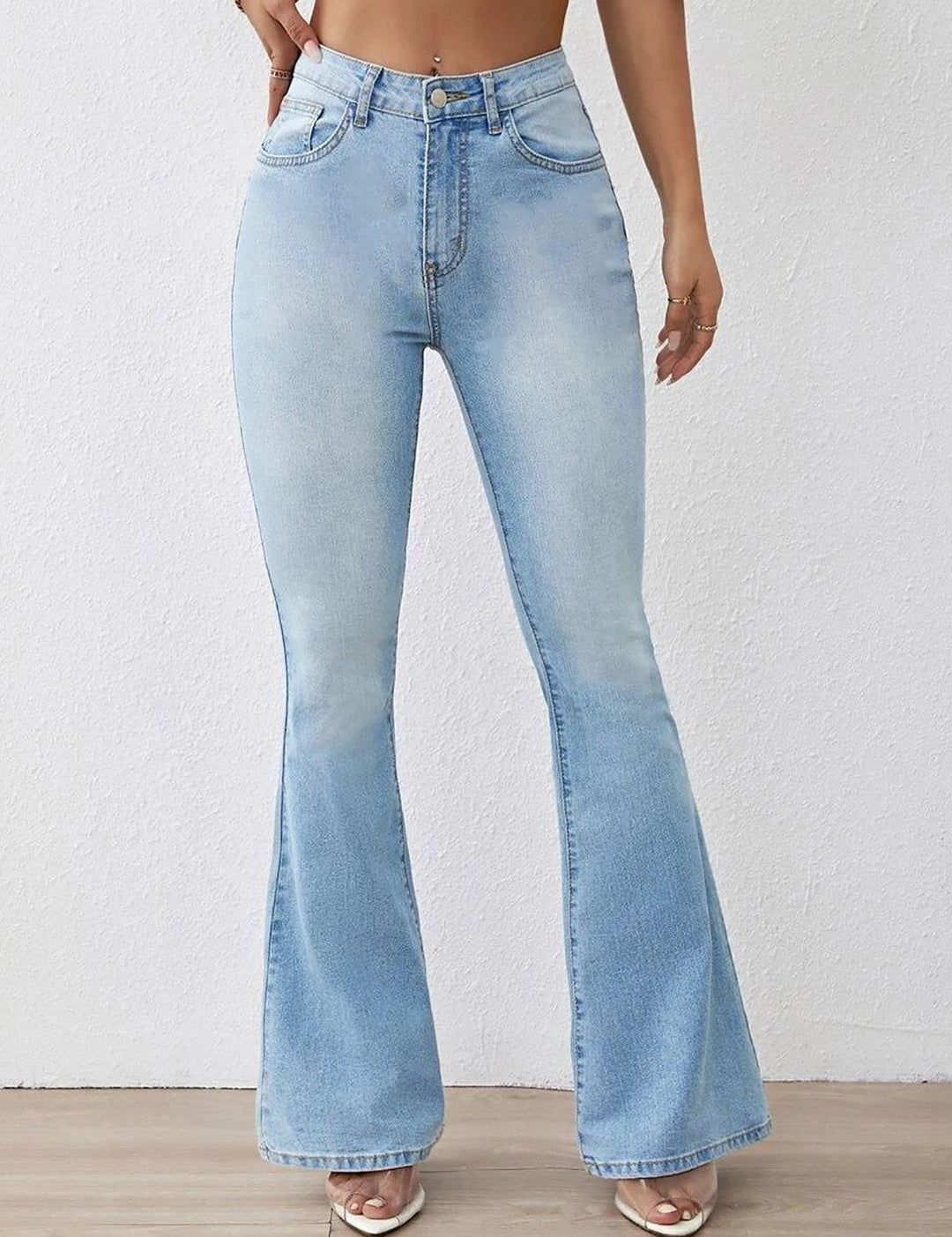 Kotty Women Jean Bootcut High-Rise Heavy Fade Stretchable Jeans