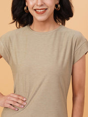 Kotty Round Neck Extended Sleeves Regular Fit T-shirt