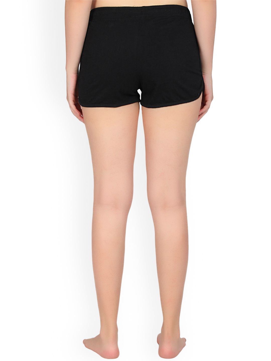 Kotty Women Black Solid Lounge Shorts KTTSLEEPSHORTS242