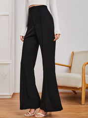 KOTTY BIZwear Women Relaxed Flared High-Rise Easy Wash Bootcut Trousers