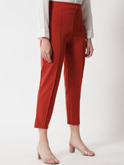 Kotty Women Red High-Rise Easy Wash Trousers