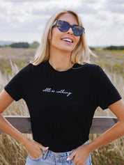 Kotty Typography Printed Round Neck T-shirt