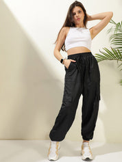 Kotty Women Relaxed High-Rise Easy Wash Joggers Trousers