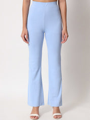 Kotty Women Blue Relaxed Straight Leg High Rise Easy Wash Trouser