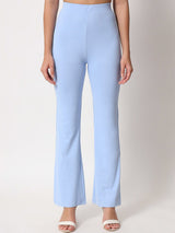Kotty Women Blue Relaxed Straight Leg High Rise Easy Wash Trouser