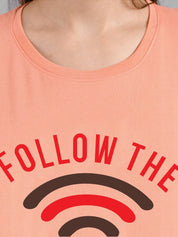 Kotty Typography Printed Round Neck T-shirt