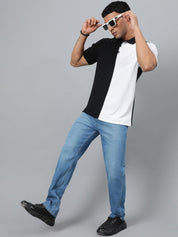 Kotty Men Colourblocked Polo Collar T-shirt