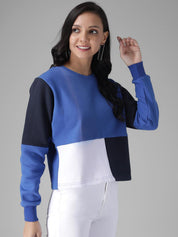Kotty Women Blue Colourblocked Sweatshirt
