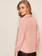 Kotty Satin Shirt Style Solid Top