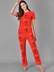 Kotty Red Printed Lounge Pants