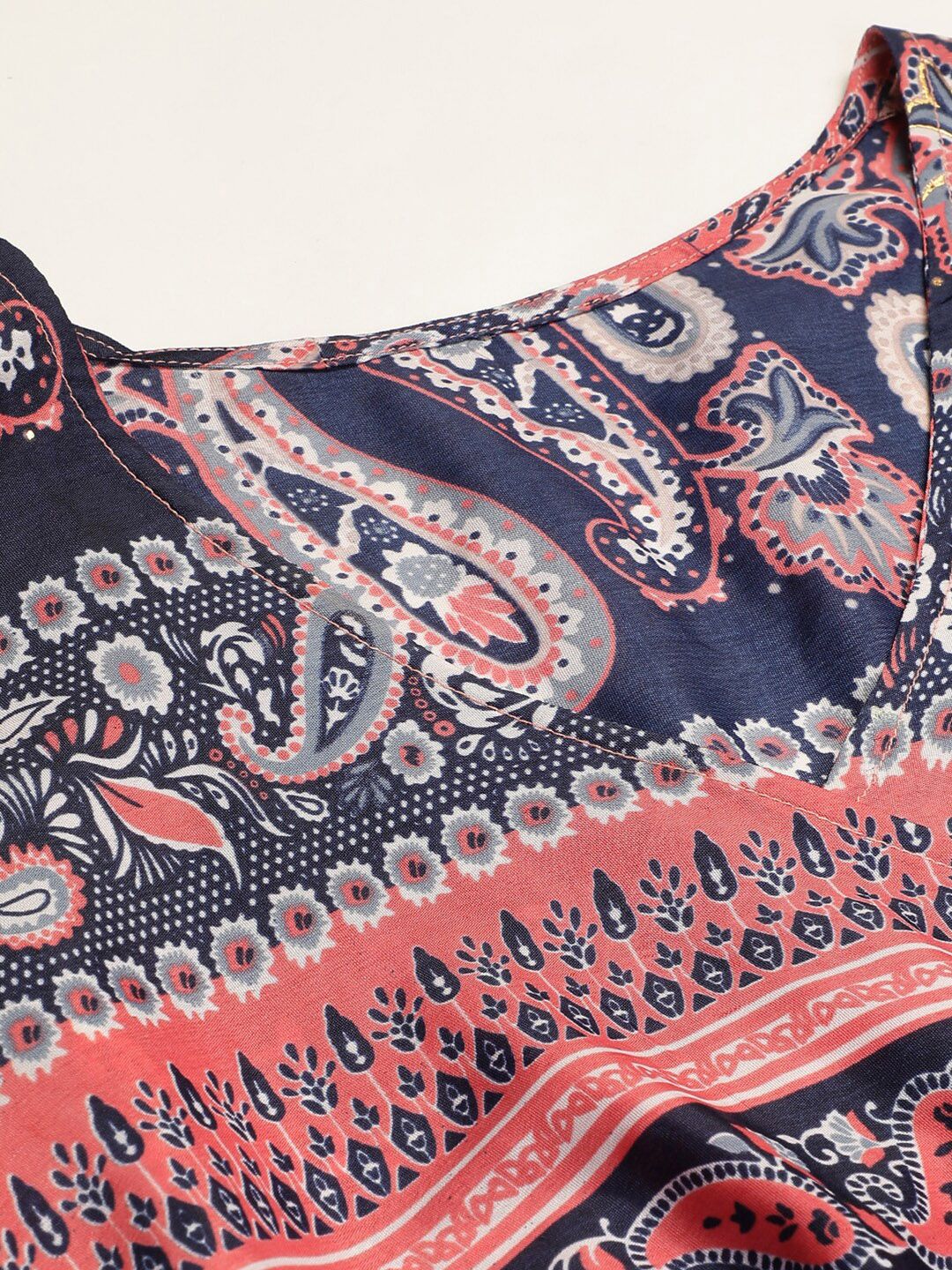 Kotty Ethnic Motifs Printed Puff Sleeves Fit & Flare Maxi Dress