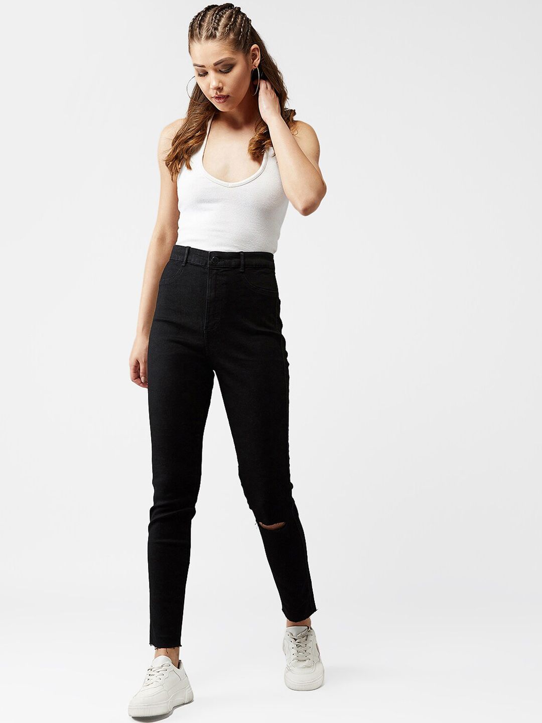 Kotty Women Black Skinny Fit High-Rise Clean Look Jeans