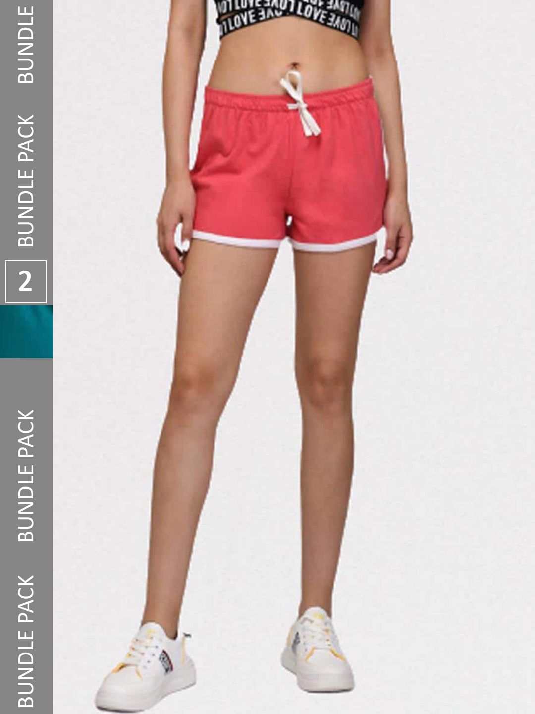 Kotty Women Pack of 2 Regular Fit Low-Rise Shorts