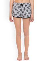 Kotty Women Grey & Black Printed Lounge Shorts KTTSLEEPSHORTS165