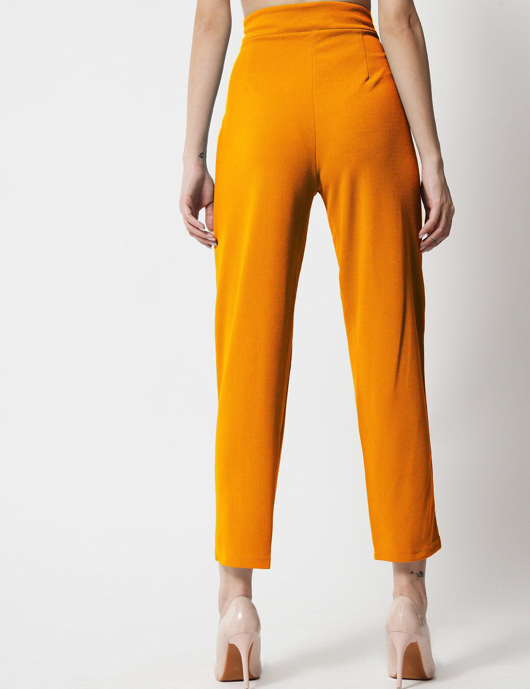 Kotty Women Relaxed Straight Fit High-Rise Easy Wash Trousers