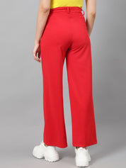 Kotty Women Relaxed Straight Fit High-Rise Easy Wash Trousers