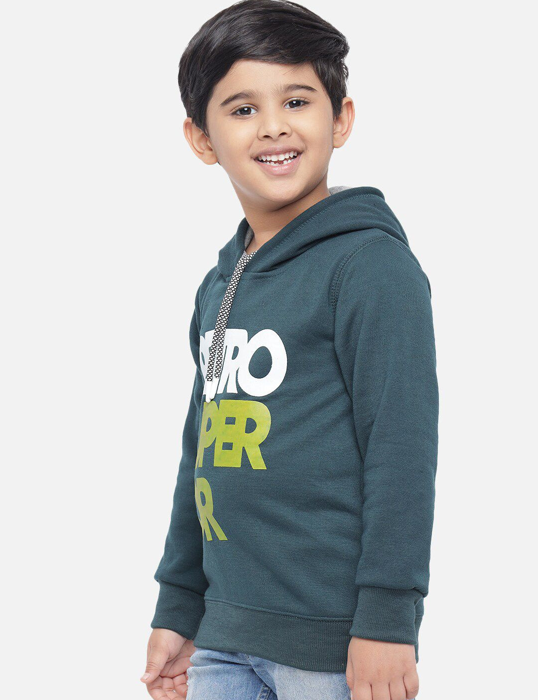 Kotty Boys Green Printed Sweatshirt