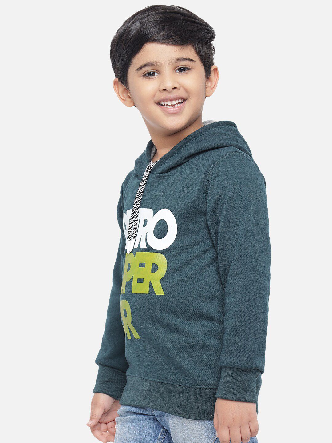 Kotty Boys Green Printed Sweatshirt