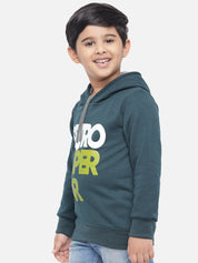 Kotty Boys Green Printed Sweatshirt