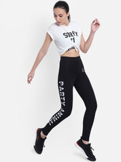 Kotty Women Black & White Printed Tights