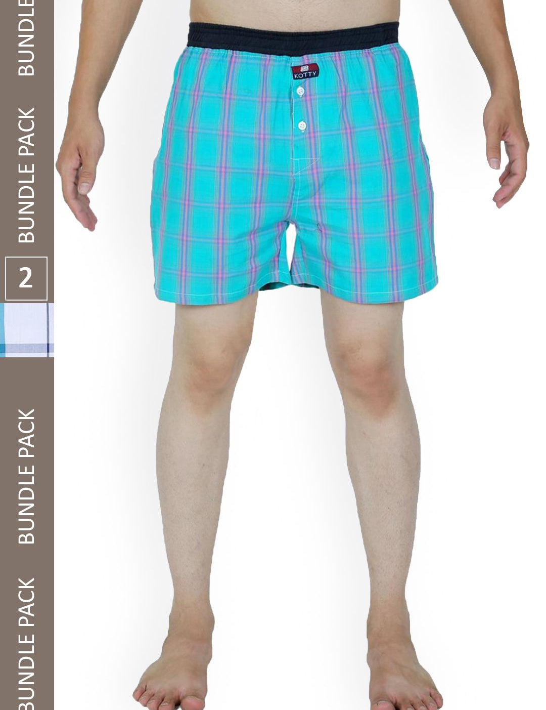Kotty Men Pack of 2 Checked Low Rise Boxers KTT2PCMENSBOXERSET21