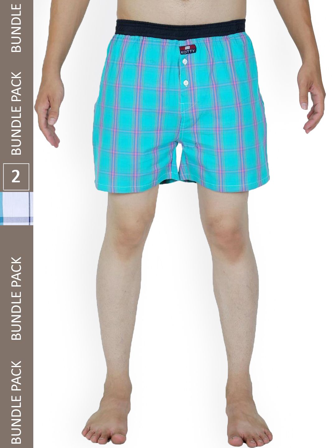 Kotty Men Pack of 2 Checked Low Rise Boxers KTT2PCMENSBOXERSET21
