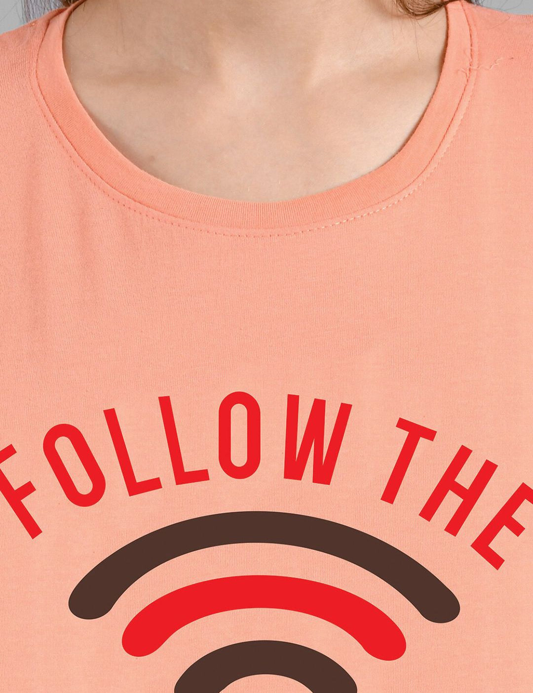 Kotty Typography Printed Scoop Neck Longline T-shirt