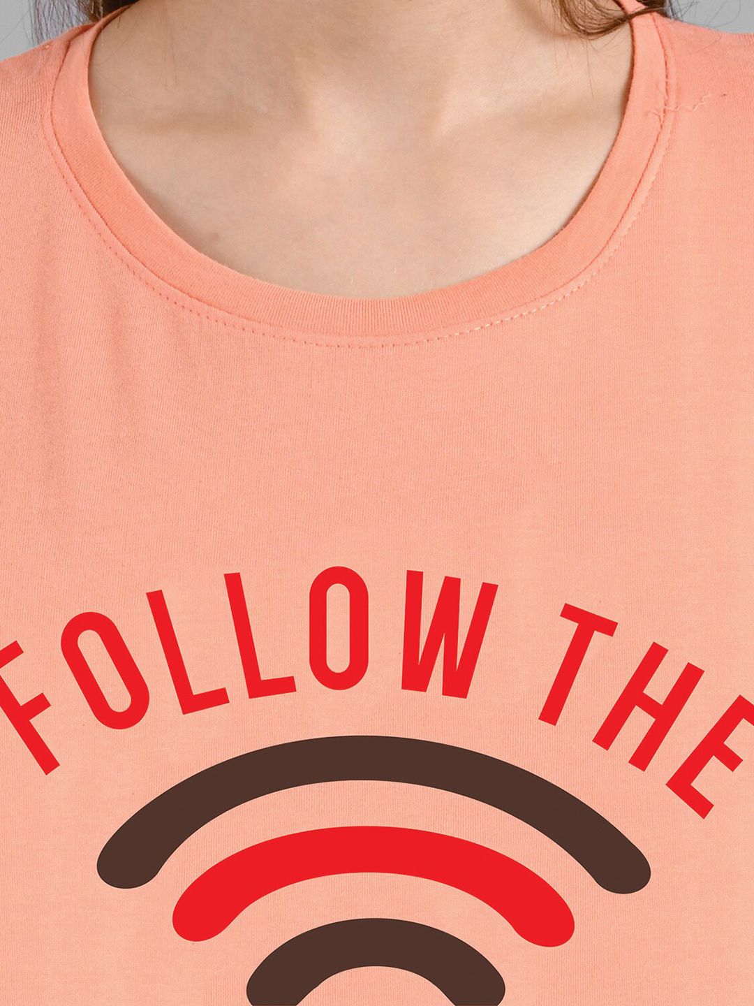 Kotty Typography Printed Scoop Neck Longline T-shirt