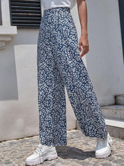 Kotty Women Animal Printed Relaxed Straight Fit High-Rise Easy Wash Trousers