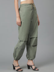 Kotty Women High-Rise Easy Wash Cotton Cargos Trousers
