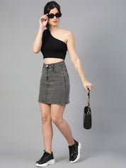 KOTTY Basics Denim A-Line Mini Skirt