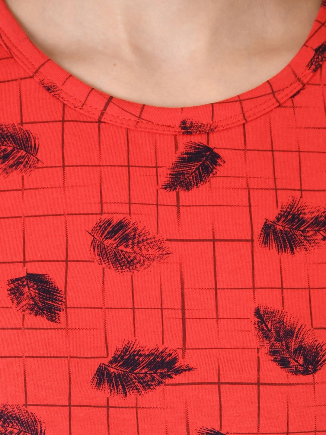 Kotty Women Pack of 2 Red & Yellow Printed Round Neck T-shirts