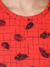 Kotty Women Pack of 2 Red & Yellow Printed Round Neck T-shirts