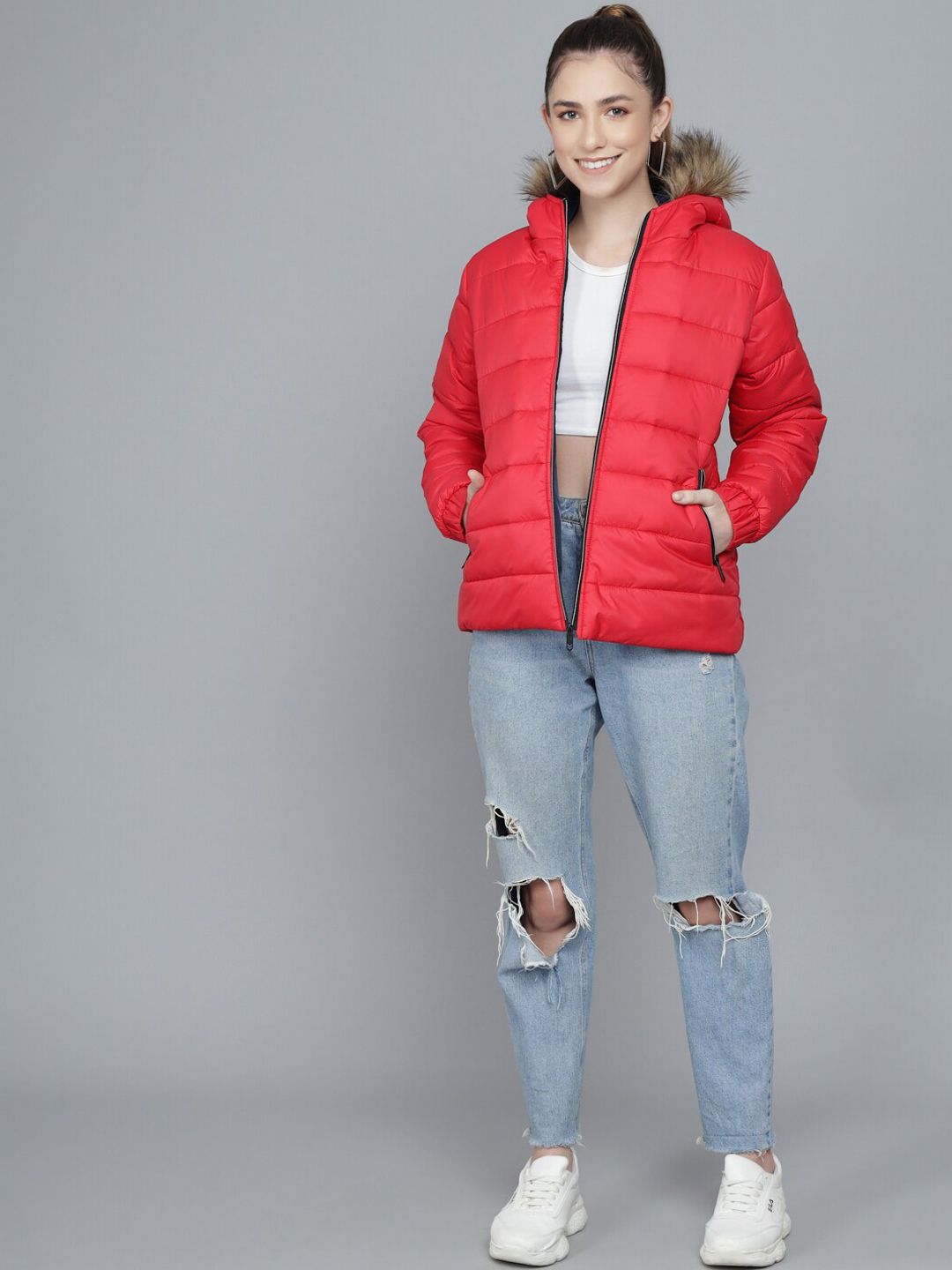 Kotty Women Red Lightweight Parka Jacket