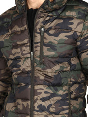 Kotty Men Brown Printed Lightweight Puffer Jacket
