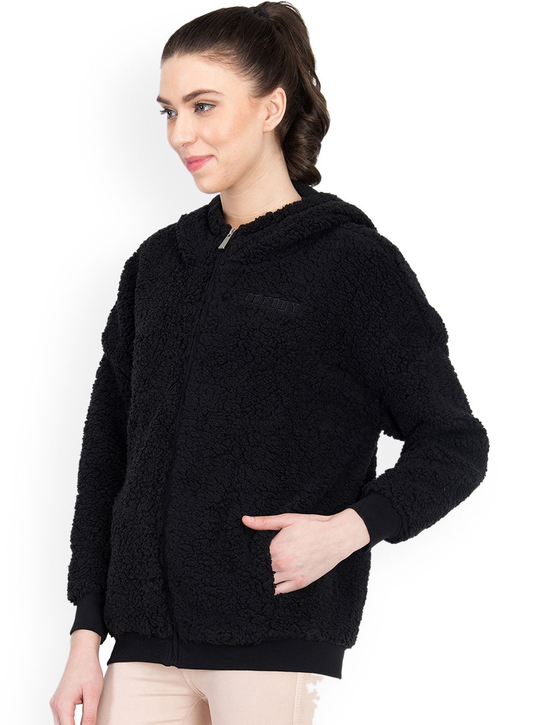 Kotty Women Black Solid Padded Jacket