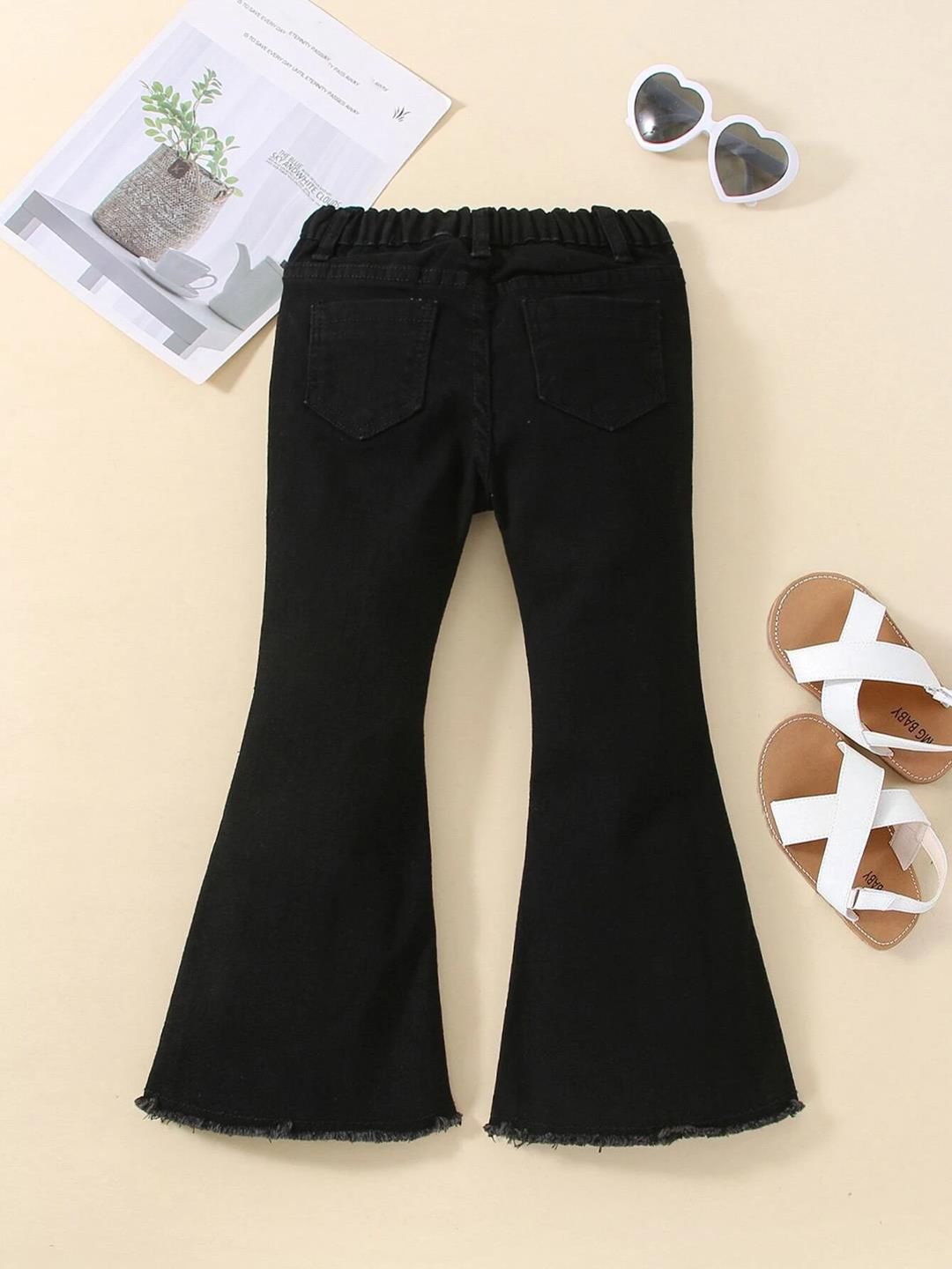 Kotty Girls Jean Bootcut Slash Knee Stretchable Jeans