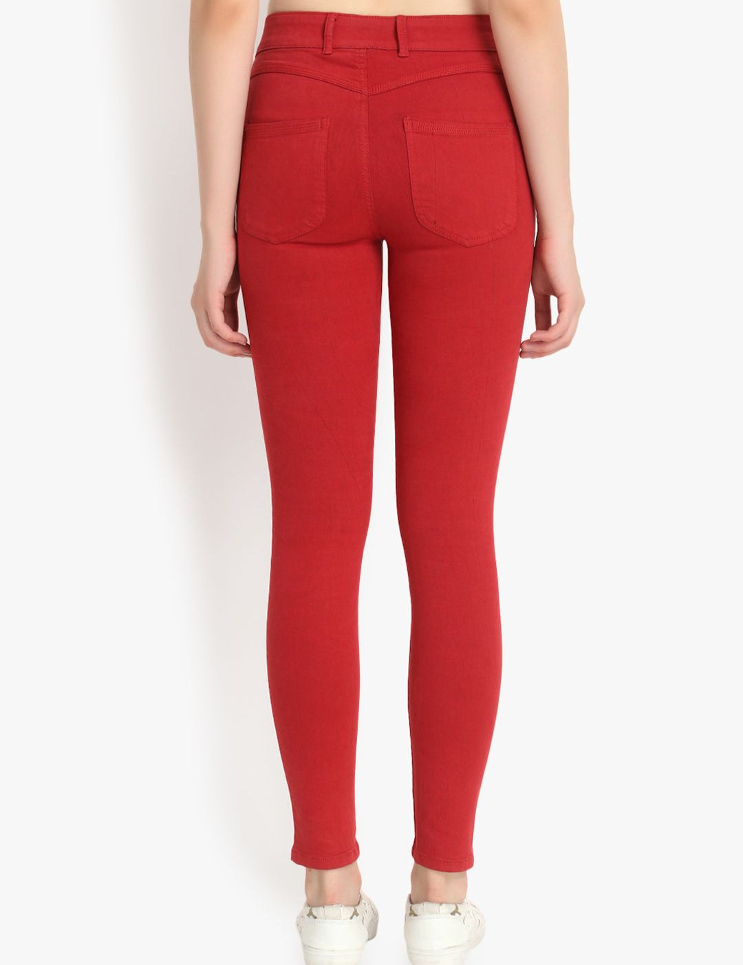 Kotty Women Red Skinny Fit High-Rise Clean Look Stretchable Jeans
