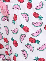 Kotty Women White & Red Graphic Printed Lounge Shorts