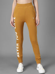 Kotty Women Mustard Yellow & White Printed Joggers
