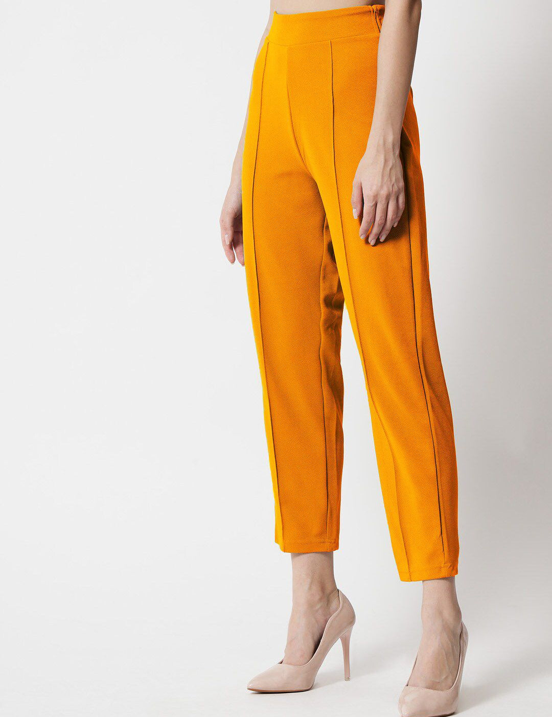 Kotty Women Relaxed Straight Fit High-Rise Easy Wash Trousers