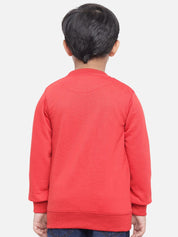 Kotty Boys Red & Yellow Printed Round Neck Sweatshirt