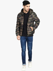 Kotty Men Brown Printed Lightweight Puffer Jacket