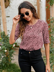 Kotty Women Purple & Brown Print Crepe Top