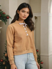 Kotty Women Round Neck Dry Fit Pullover Sweatshirt