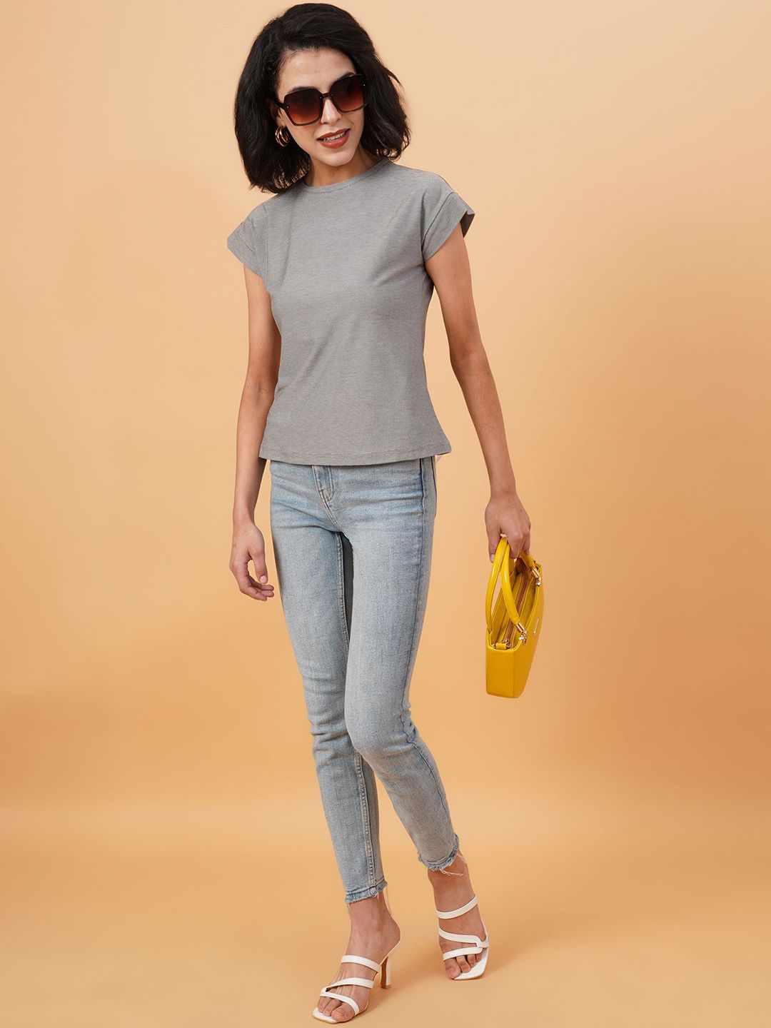 KOTTY Basics Women Solid Round Neck T-shirt