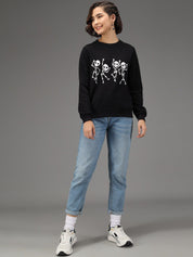 Kotty Women Black Printed Sweatshirt